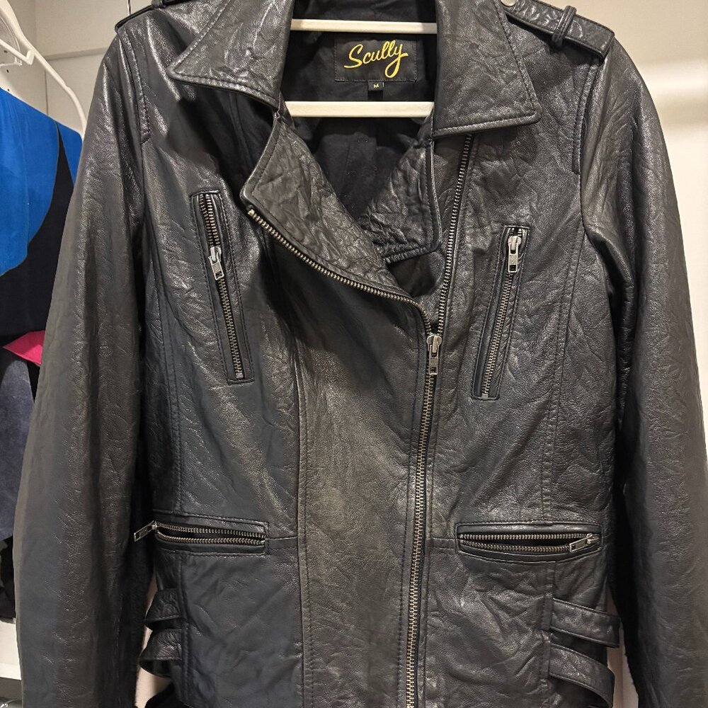 Scully Women's Leather Motorcycle Jacket in black